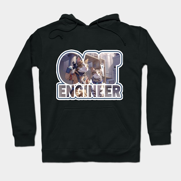 Cat Engineer Hoodie by LycheeDesign